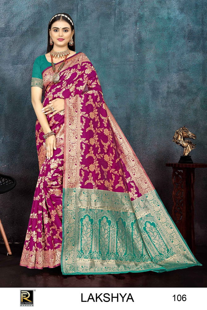 Lakshya By Ronisha Designer Banarasi Silk Sarees Wholesale Market In Surat
